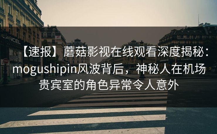 【速报】蘑菇影视在线观看深度揭秘：mogushipin风波背后，神秘人在机场贵宾室的角色异常令人意外