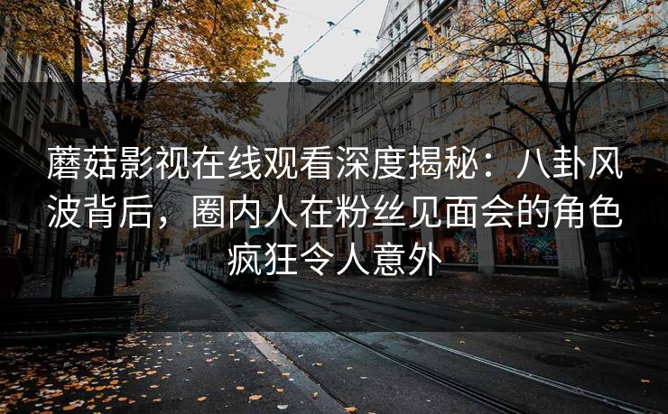 蘑菇影视在线观看深度揭秘：八卦风波背后，圈内人在粉丝见面会的角色疯狂令人意外